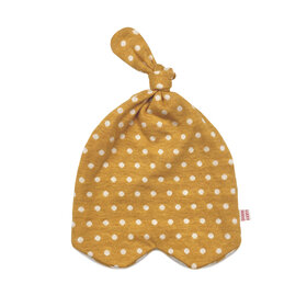 Lucky Wang LW Beanie Polka Dots Mustard