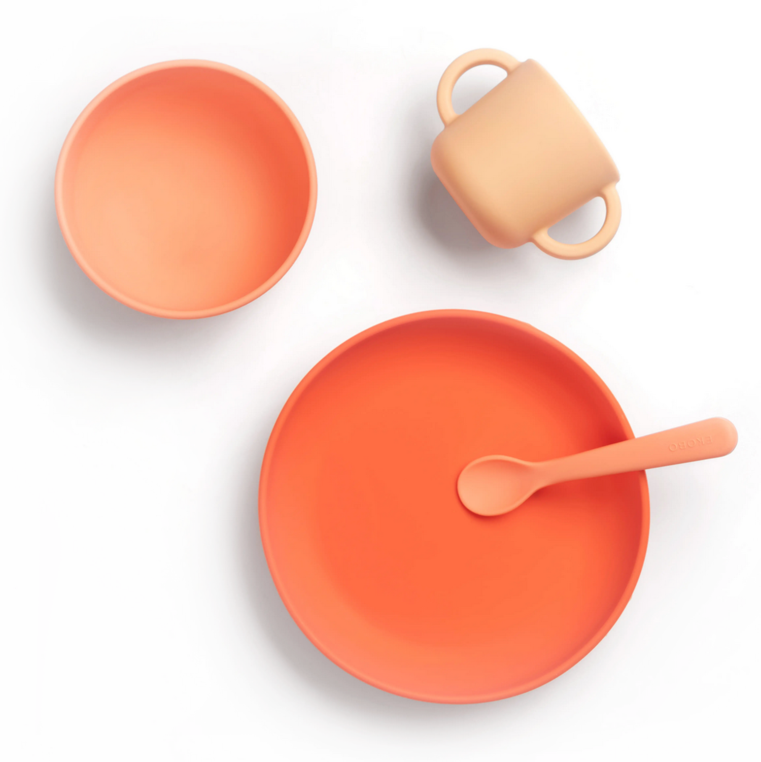 EKOBO Silicone Suction Bowl Set Blush / Terracotta