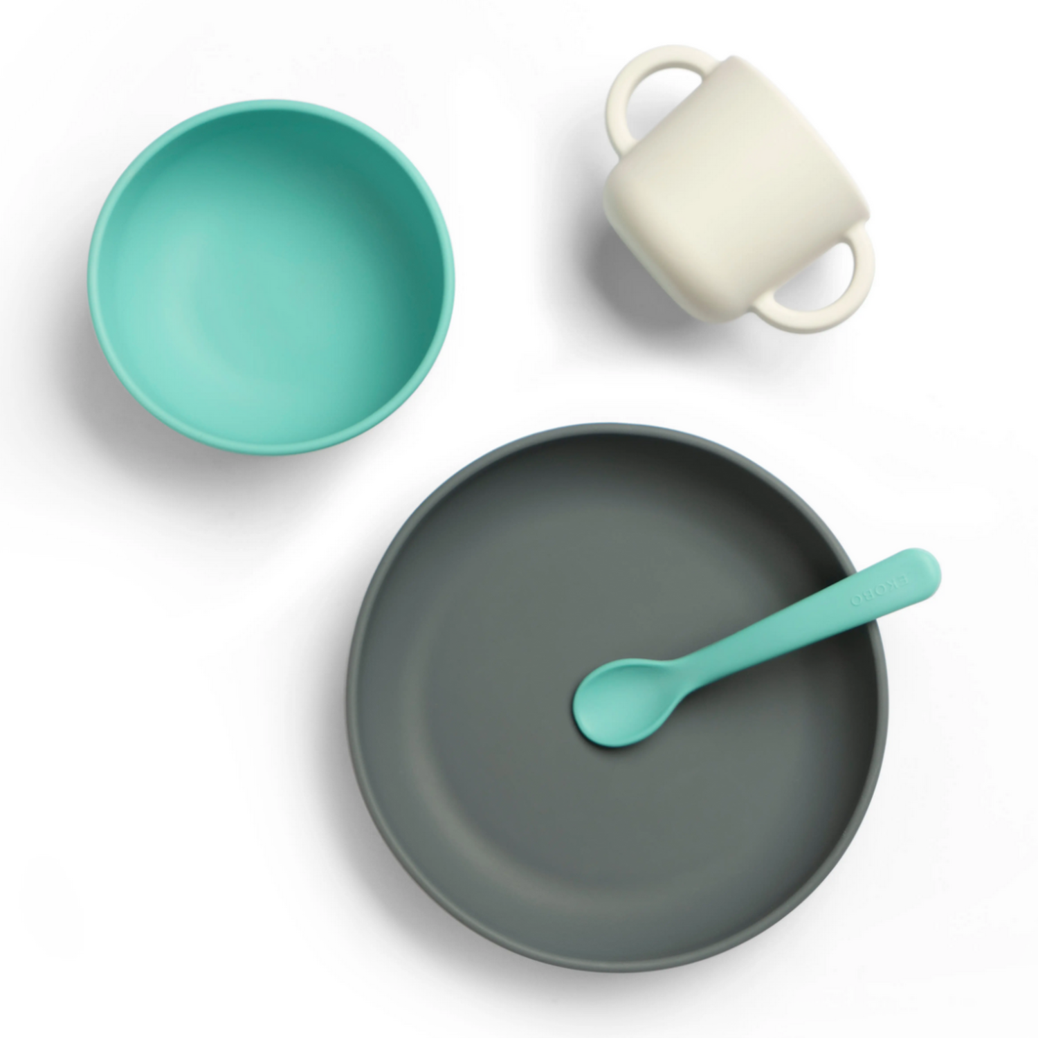 Silicone Baby Bowl & Spoon Set - Smoke