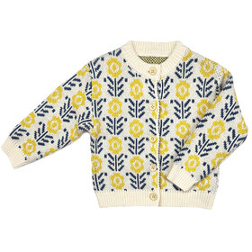 Kizzu Club Flowers Jaquard Knit Baby Cardigan