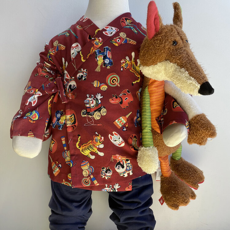 Lucky Wang Kimono Nippon Toy Burgundy