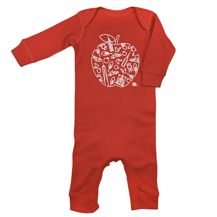 Lucky Wang NYC Apple Romper Red