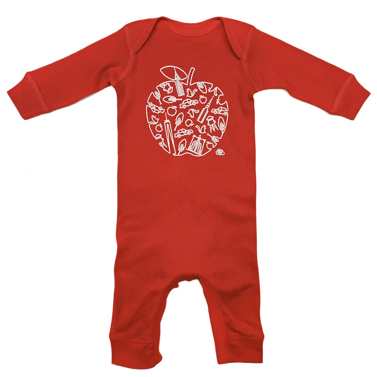 Lucky Wang NYC Apple Romper Red