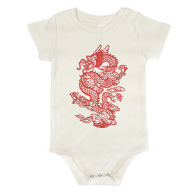 Lucky Wang Red Dragon Organic Onesie