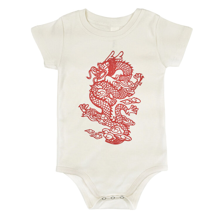 Lucky Wang Red Dragon Organic Onesie