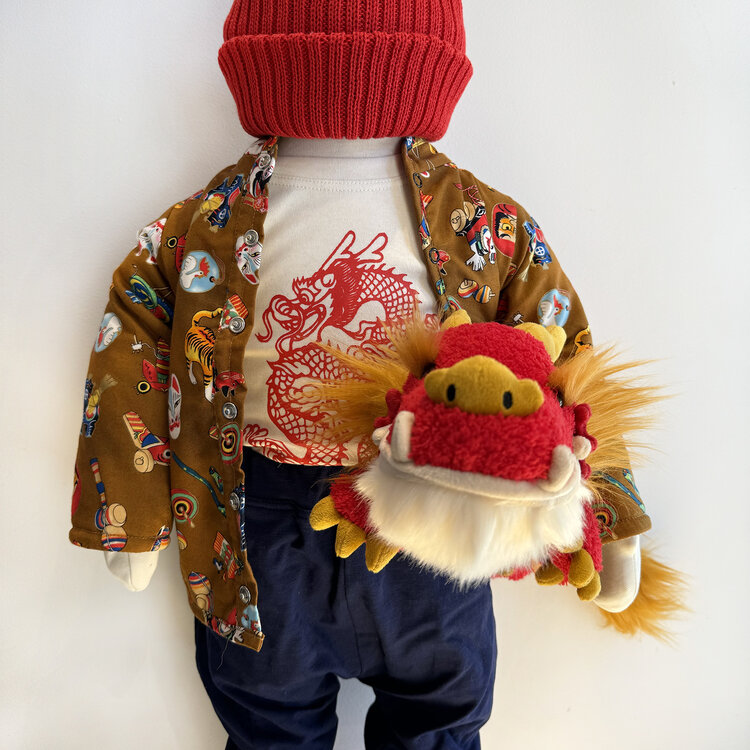 Lucky Wang Red Dragon Organic Onesie