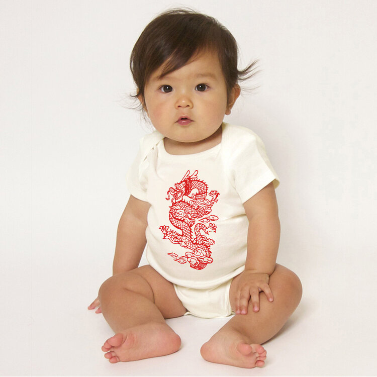Lucky Wang Red Dragon Organic Onesie