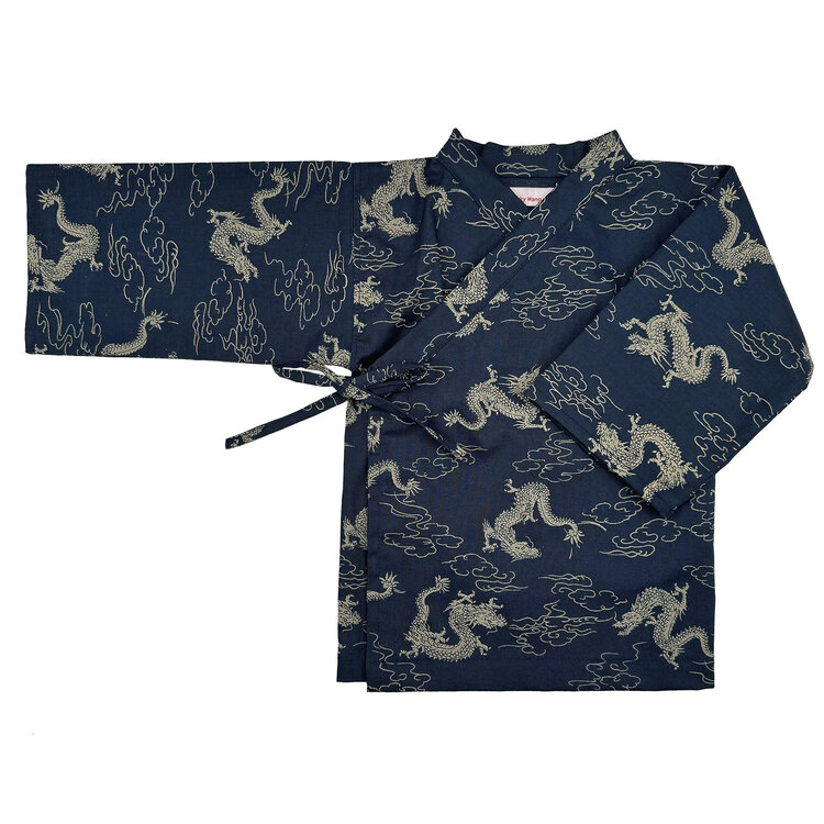 Lucky Wang Kimono Dragon Navy