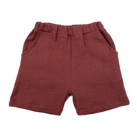 Lucky Wang Terracotta Red  Gauze Shorts