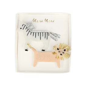 Meri Meri Zebra & Lion Felt Hair Clips