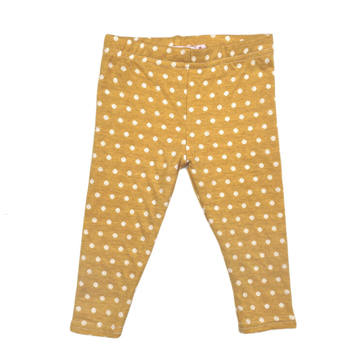 Lucky Wang Baby Leggings Polka Dots Mustard