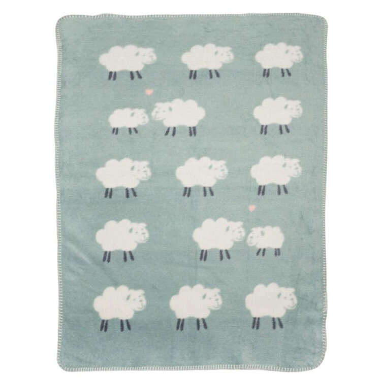 David Fussenegger Mila Baby Blanket Sheep Blue