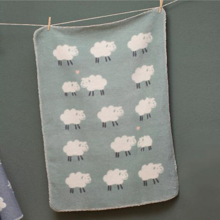 David Fussenegger Mila Baby Blanket Sheep Blue