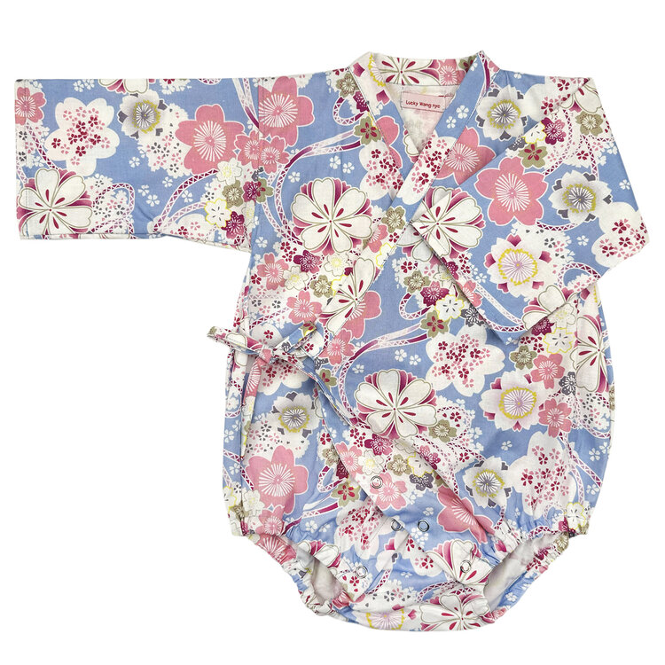 Lucky Wang Kimono One Piece Blue Awai Sakura