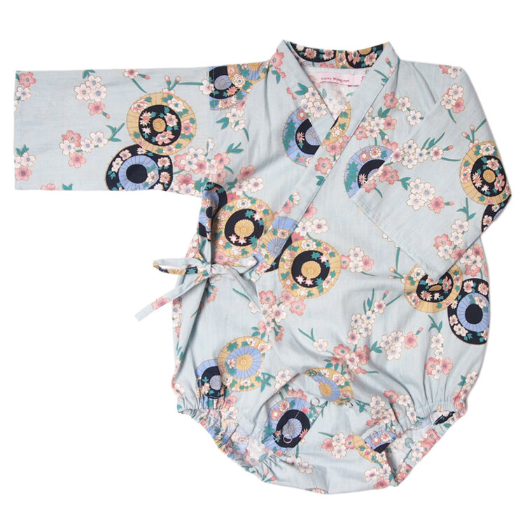 Lucky Wang Kimono One Piece Parasols Blue