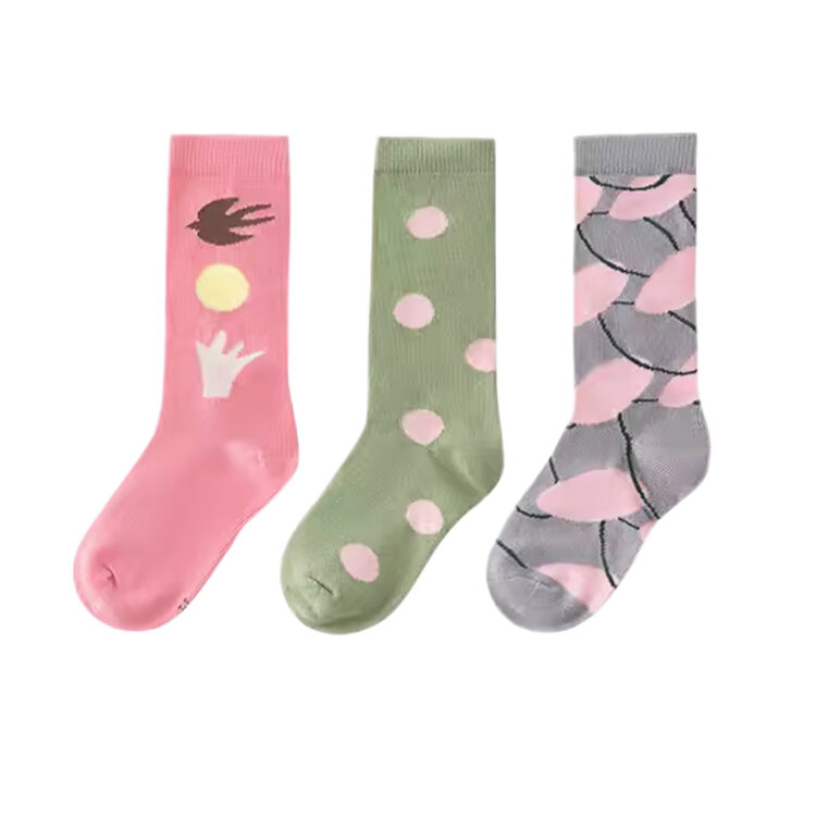 Variis Ltd. Pink Green Grey Socks 3/pk