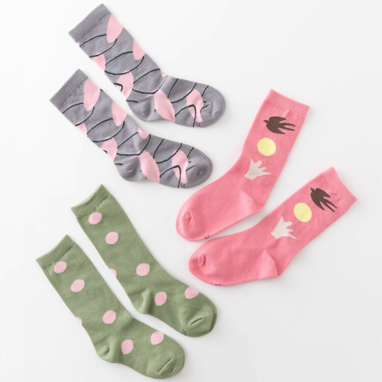 Variis Ltd. Pink Green Grey Socks 3/pk