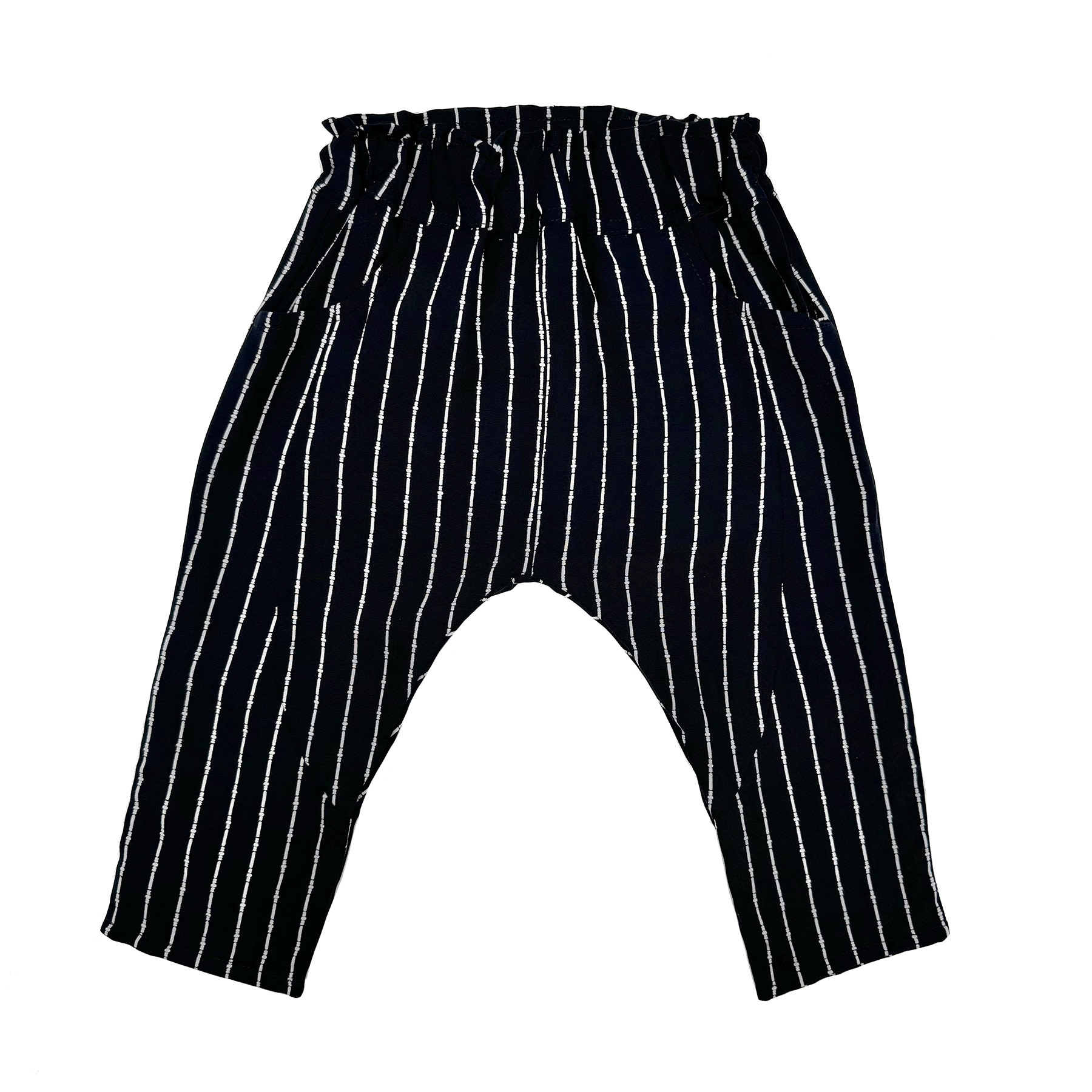 Bamboo Stripe Black Infant Sarouel Pants - Lucky Wang nyc