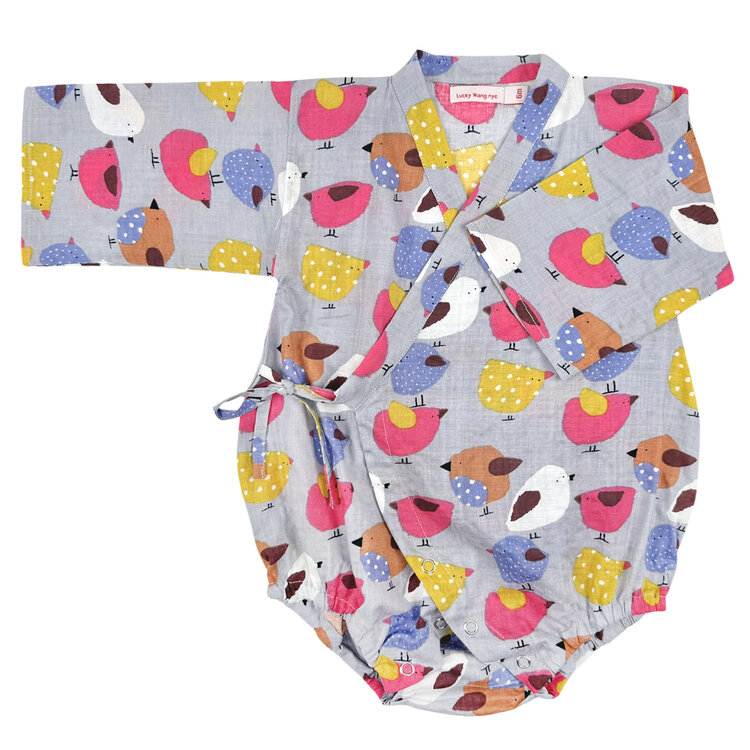 Lucky Wang Kimono One Piece Birdies Grey