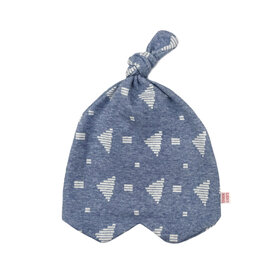 Lucky Wang LW Beanie Triangles  Blue