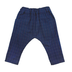 Lucky Wang Mini Cross Indigo Infant Sarouel Pants