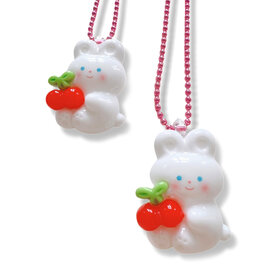 Pop Cutie Cherry Bunny Kids Necklace 6yrs.+