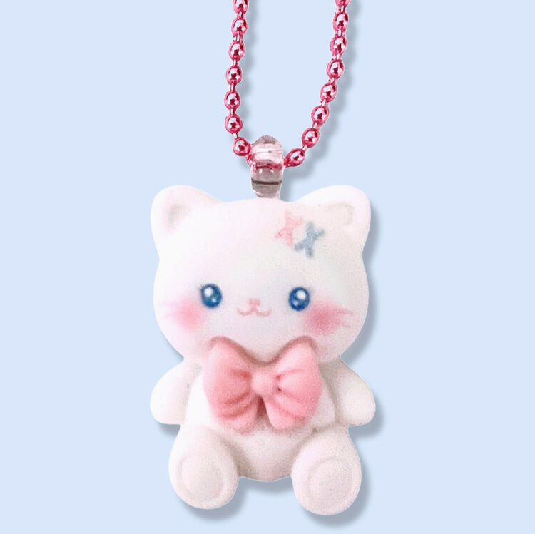 Pop Cutie Mochi Kitten Kids Necklace 6yrs.+