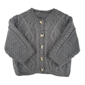 Kizzu Club Grey Retro Cable Cardigan