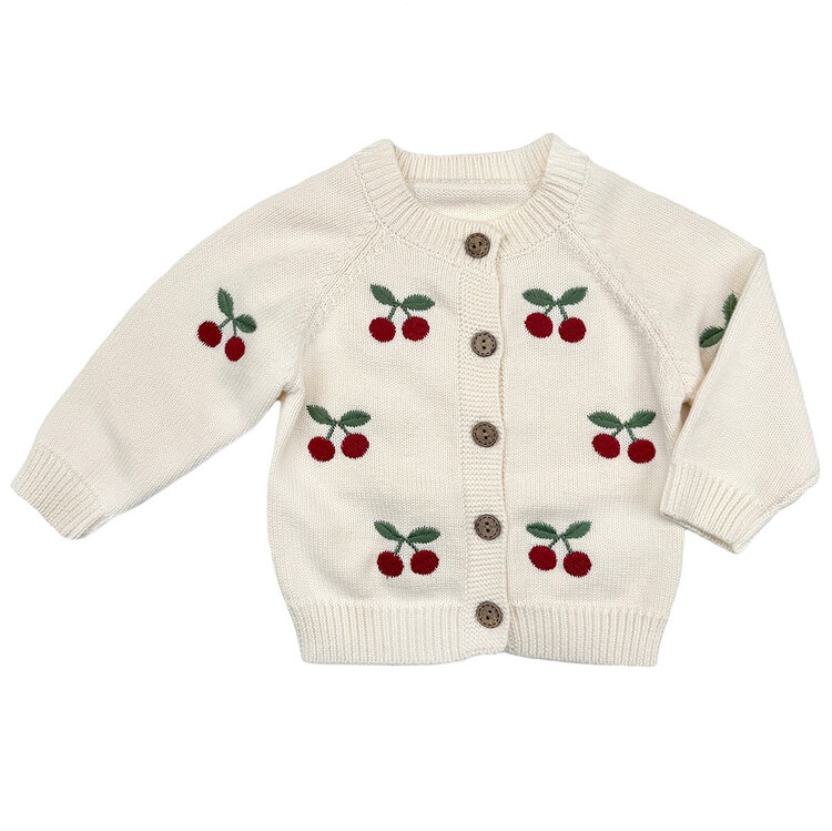 Kizzu Club Cherry Cream Cardigan