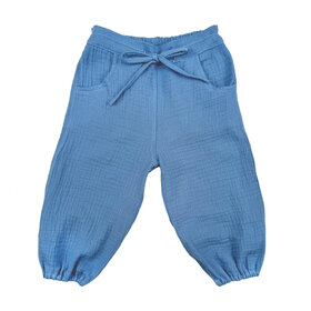 Lucky Wang Blue Clay Drawstring Infant Pants