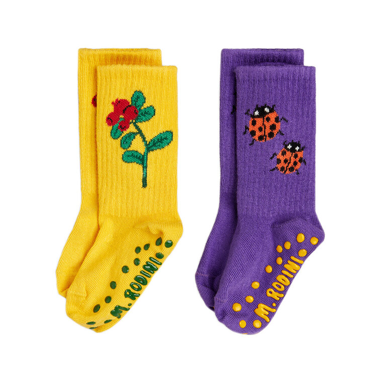 Mini Rodini Lingonberries 2-Pack Anti-Slip Socks