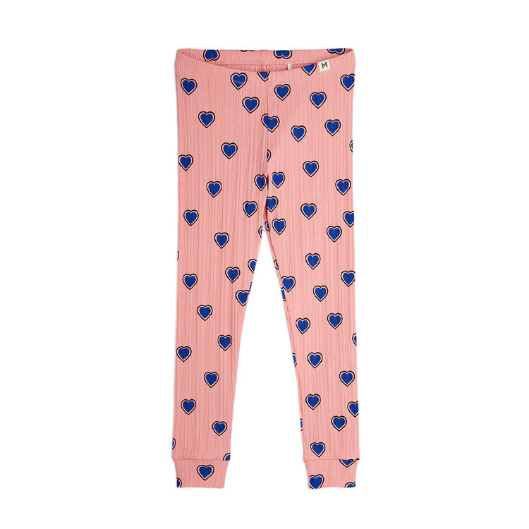 Mini Rodini Outlined Hearts Pink Baby Leggings AOP
