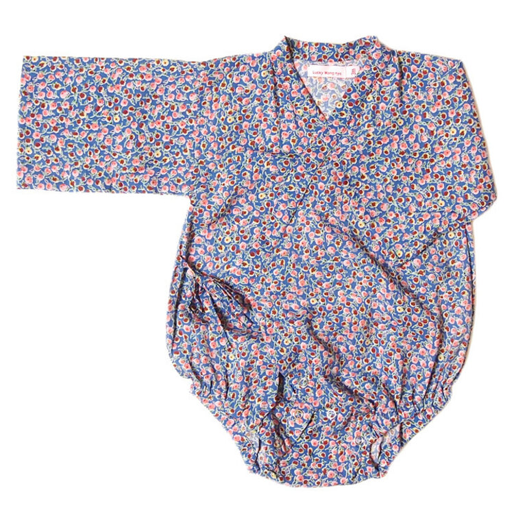 Lucky Wang Kimono One Piece Granny Blue Floral