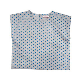 Lucky Wang Teal Dots  Bea Top Grey