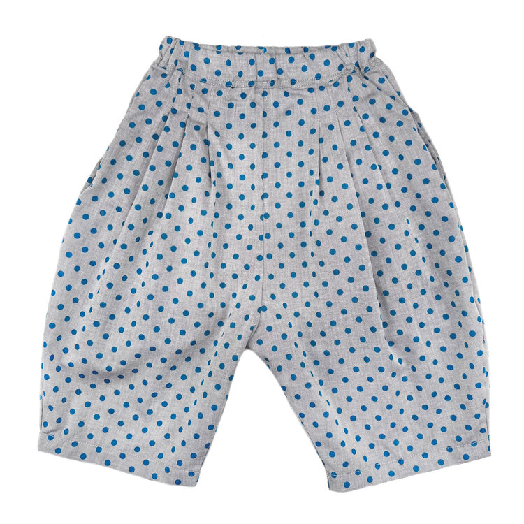 Lucky Wang Teal Dots Grey Bubble Pants