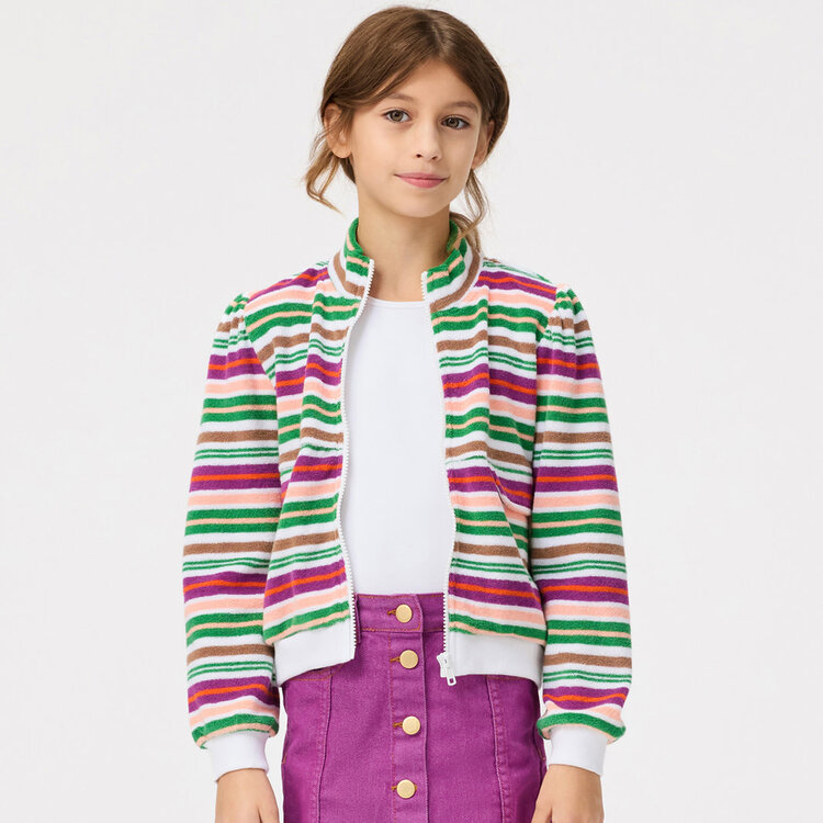 Molo Malika Zip Sweater Exotic Stripe