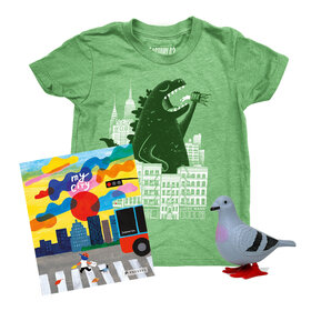 Gift Set: New York Godzilla Tee 2T,  Wind Up Pigeon, My city