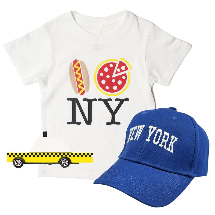 Gift Set: Pizza NY Tee 2T,  Yellow Taxi, New York Ball Cap