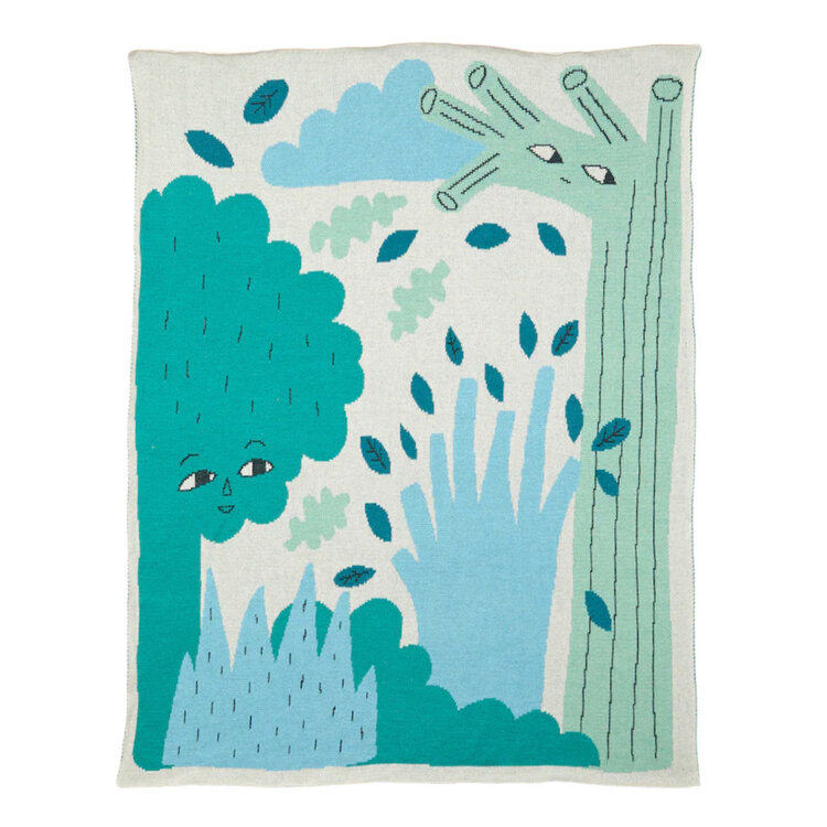 Donna Wilson Green Trees Cotton Mini Blanket