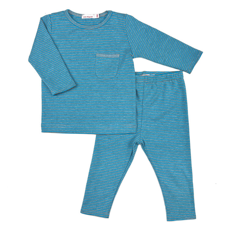 Lucky Wang Wings Blue Grey Stripes Playset