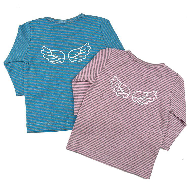 Lucky Wang Wings Pink Grey Stripes Playset