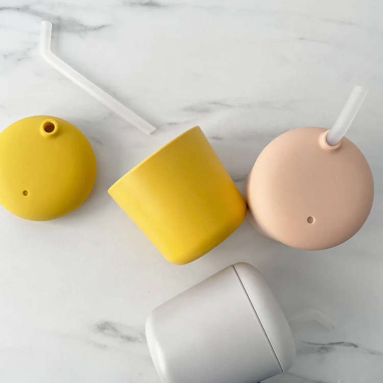 Ekobo Sippy Cup With Straw Lemon + Extra Straw