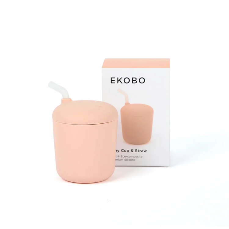 Ekobo Sippy Cup With Straw Blush + Extra Straw