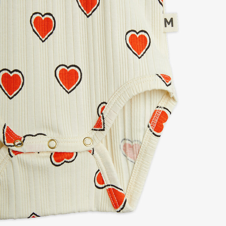 Mini Rodini Outlined Hearts Body Set AOP