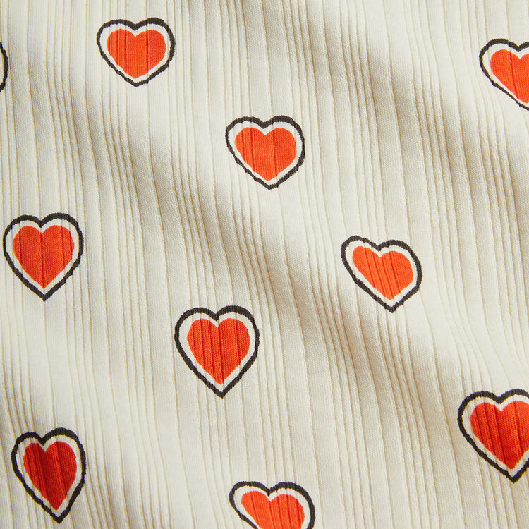 Mini Rodini Outlined Hearts Body Set AOP