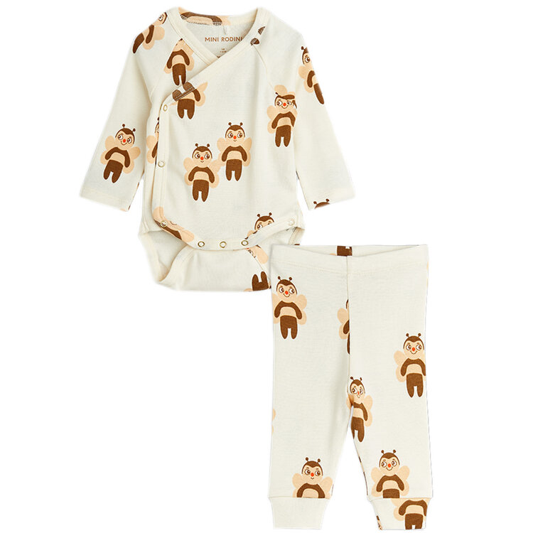 Mini Rodini Bees Baby NB Set AOP