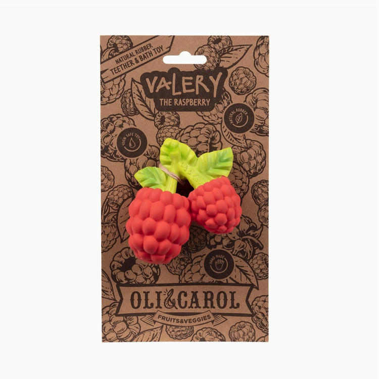Valery the Raspberry Rubber Teether Toy