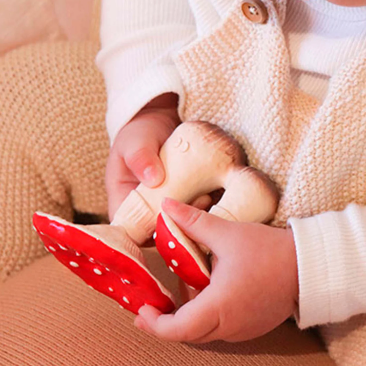 Spot the Mushroom Rubber Teether Toy