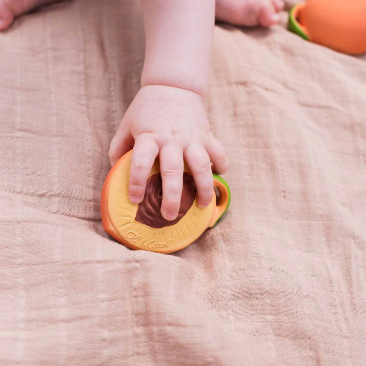 Palm Peach Rubber Teether Toy