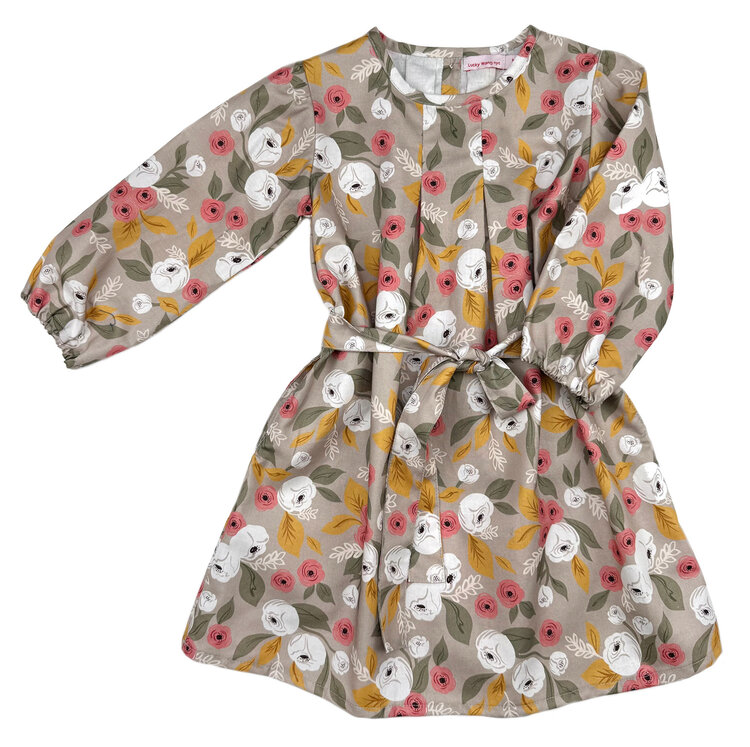 Lucky Wang Gardenia Taupe Hiraku Dress